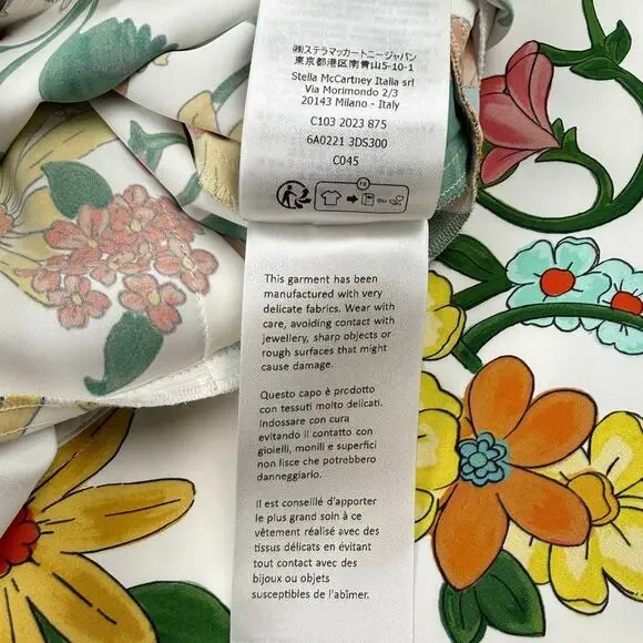 Stella McCartney Floral Mini Dress Sustainable Viscose Sz 44 NWT Spring Summer - Picture 10 of 16